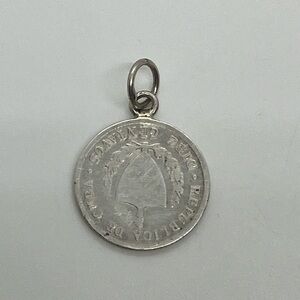 Vtg Sterling Silver Authentic Cuba Peso Cuban 1 Peso Charm / Pendant